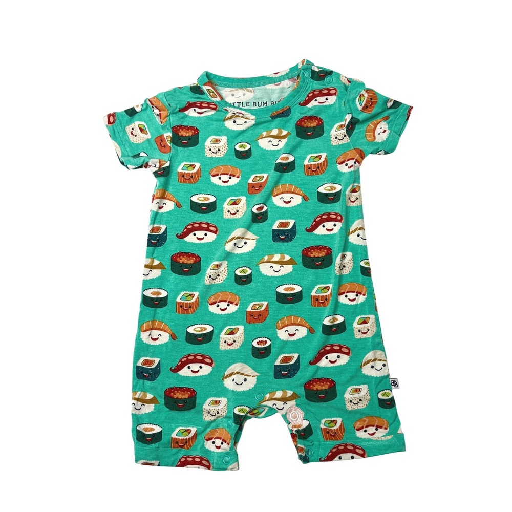Little Bum Bums Bamboo Green Sushi Romper Shorty 18-24 Months Whimsigoth